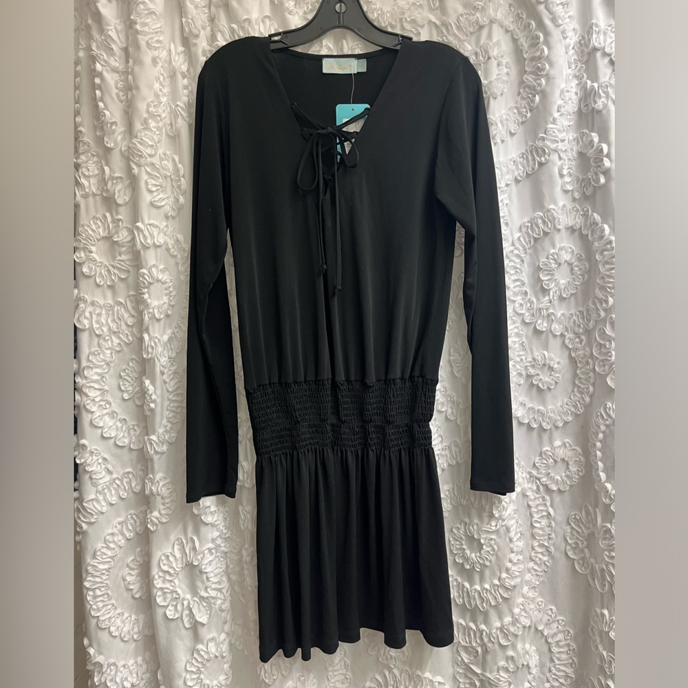 NWT black long sleeve dress size S